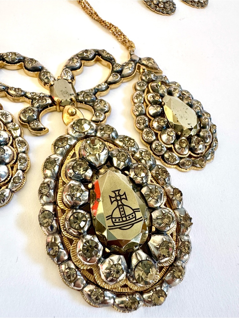 Vivienne Westwood NWT GEORGIAN NECKLACE SILVER/gold Extremely RARE AW13